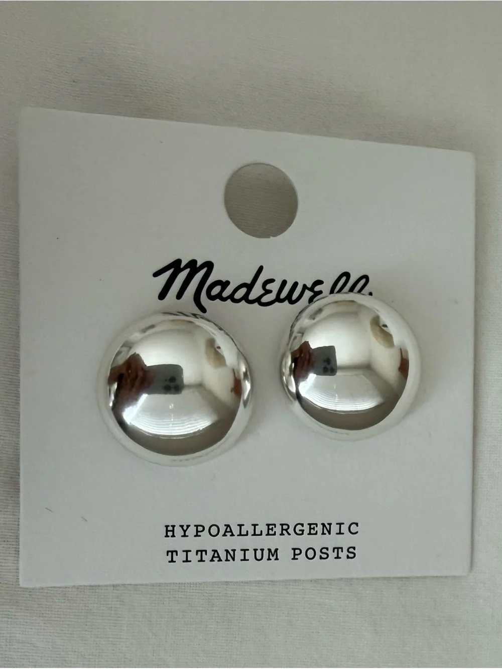 Madewell Round Silver Stud Earrings